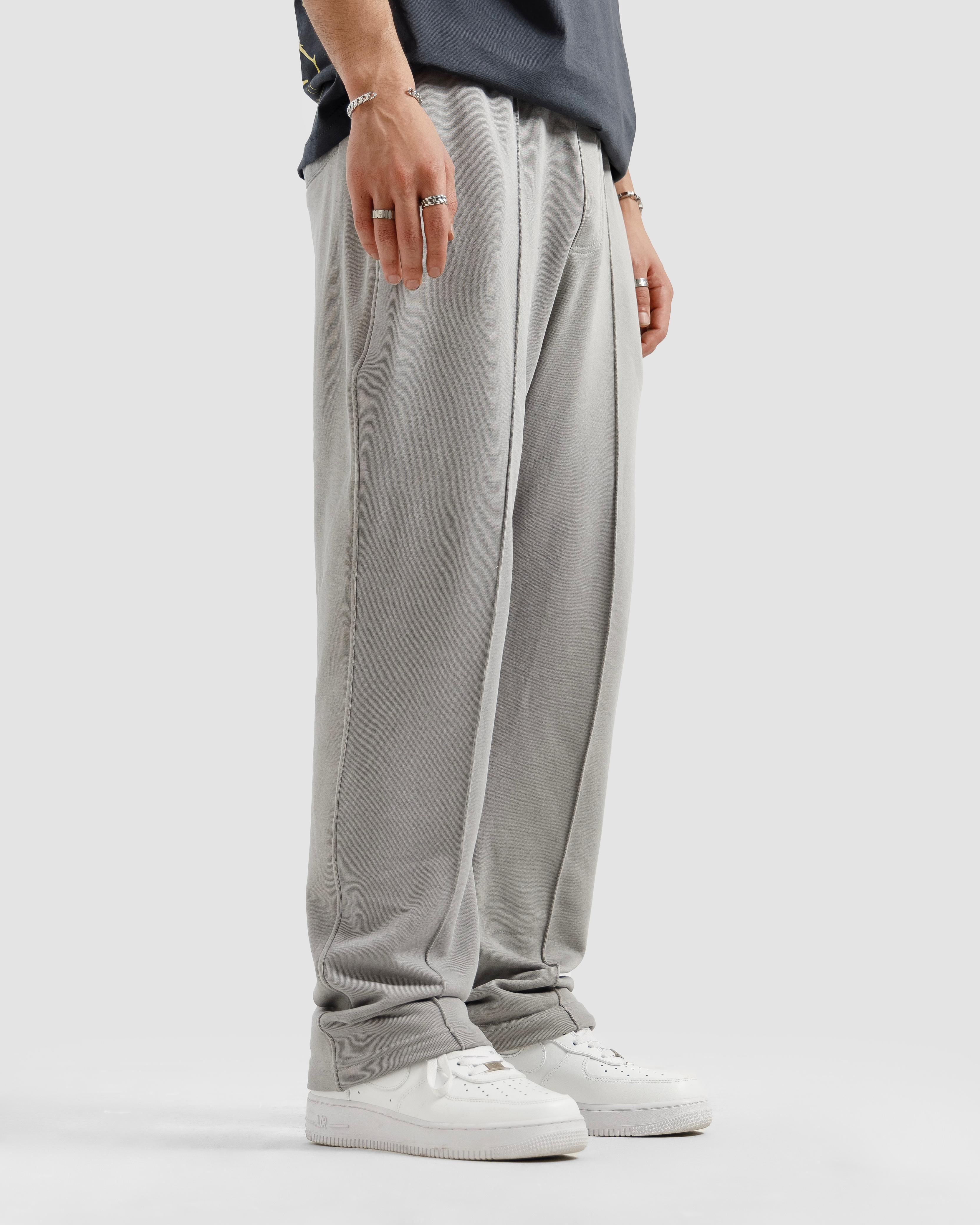 Steel Grey Pleated Essential Trousers