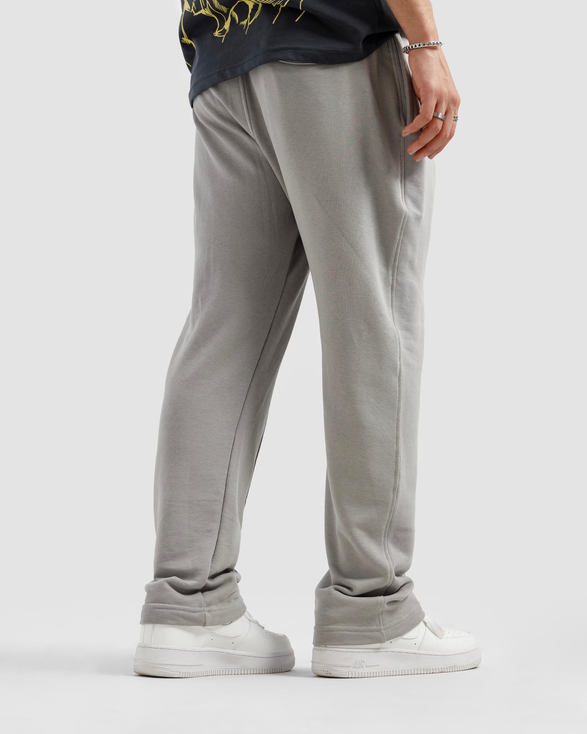 Steel Grey Pleated Essential Trousers