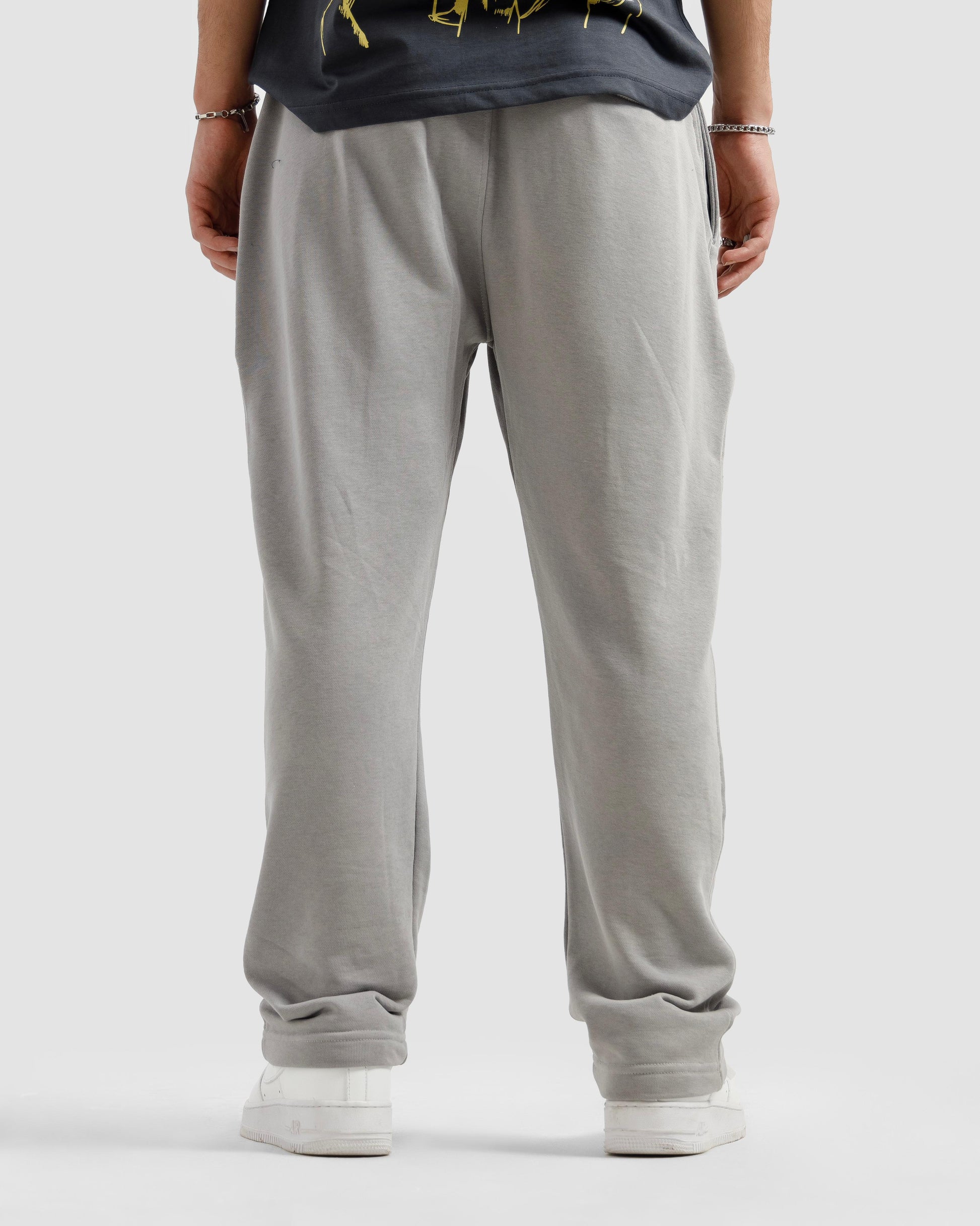 Steel Grey Pleated Essential Trousers