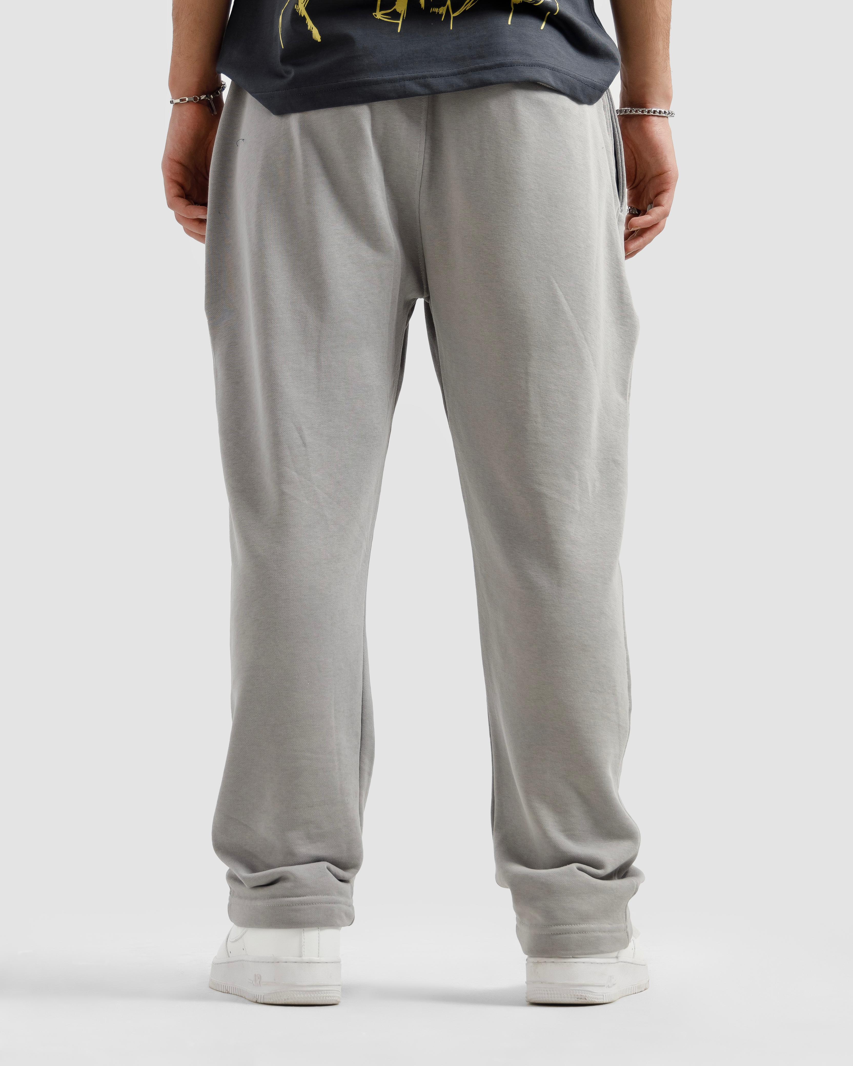 Steel Grey Pleated Essential Trousers