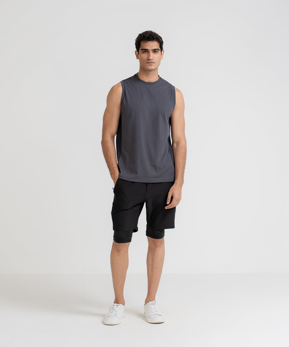 Men's B-Fit Contrast Mesh Muscle Top