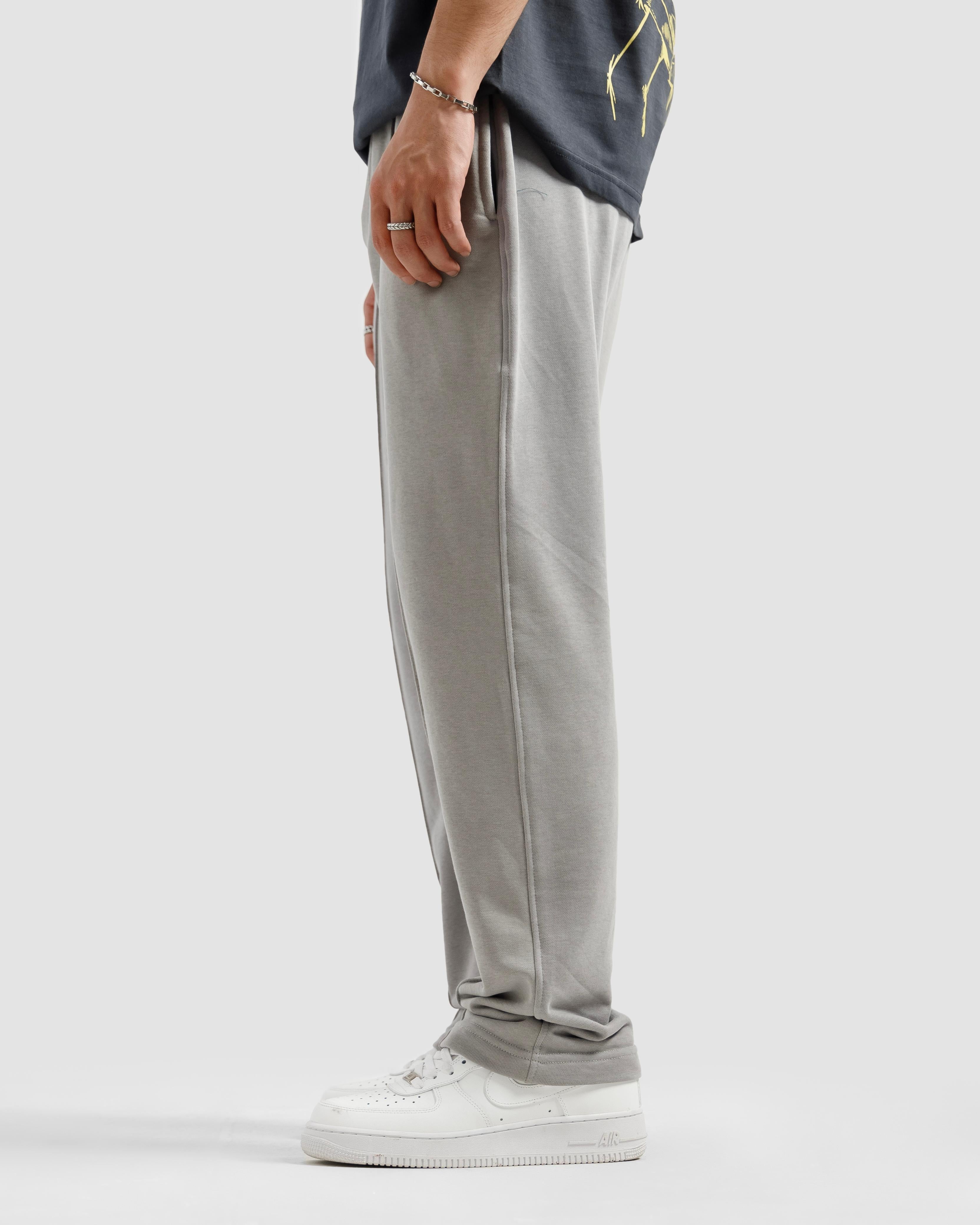 Steel Grey Pleated Essential Trousers