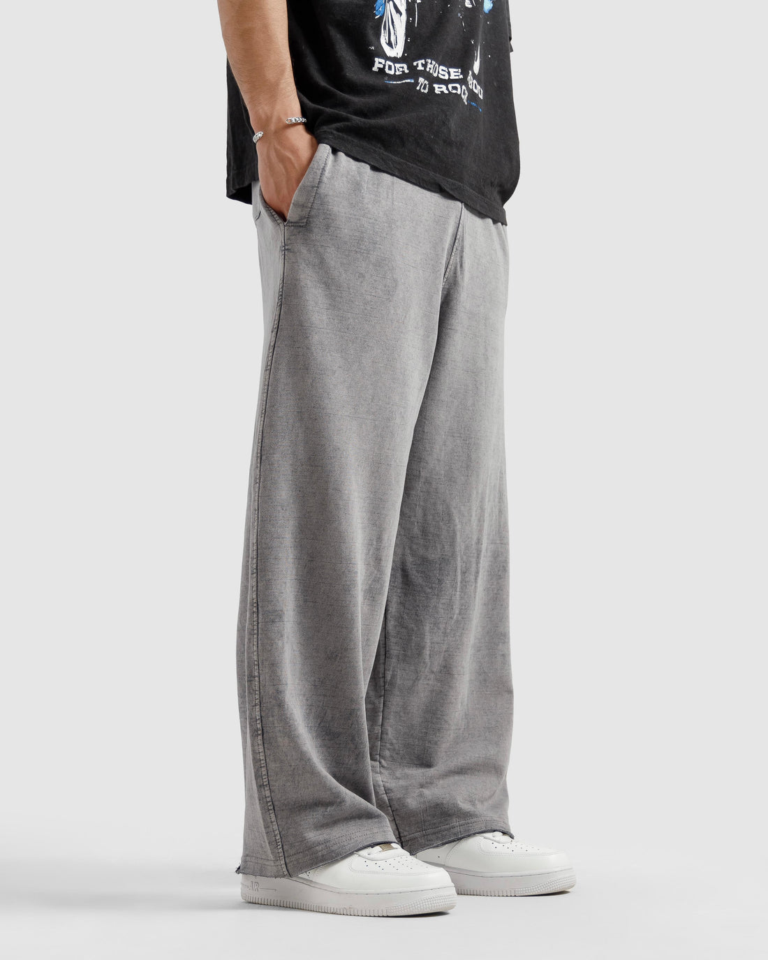 Washed Trousers With Raw Edges