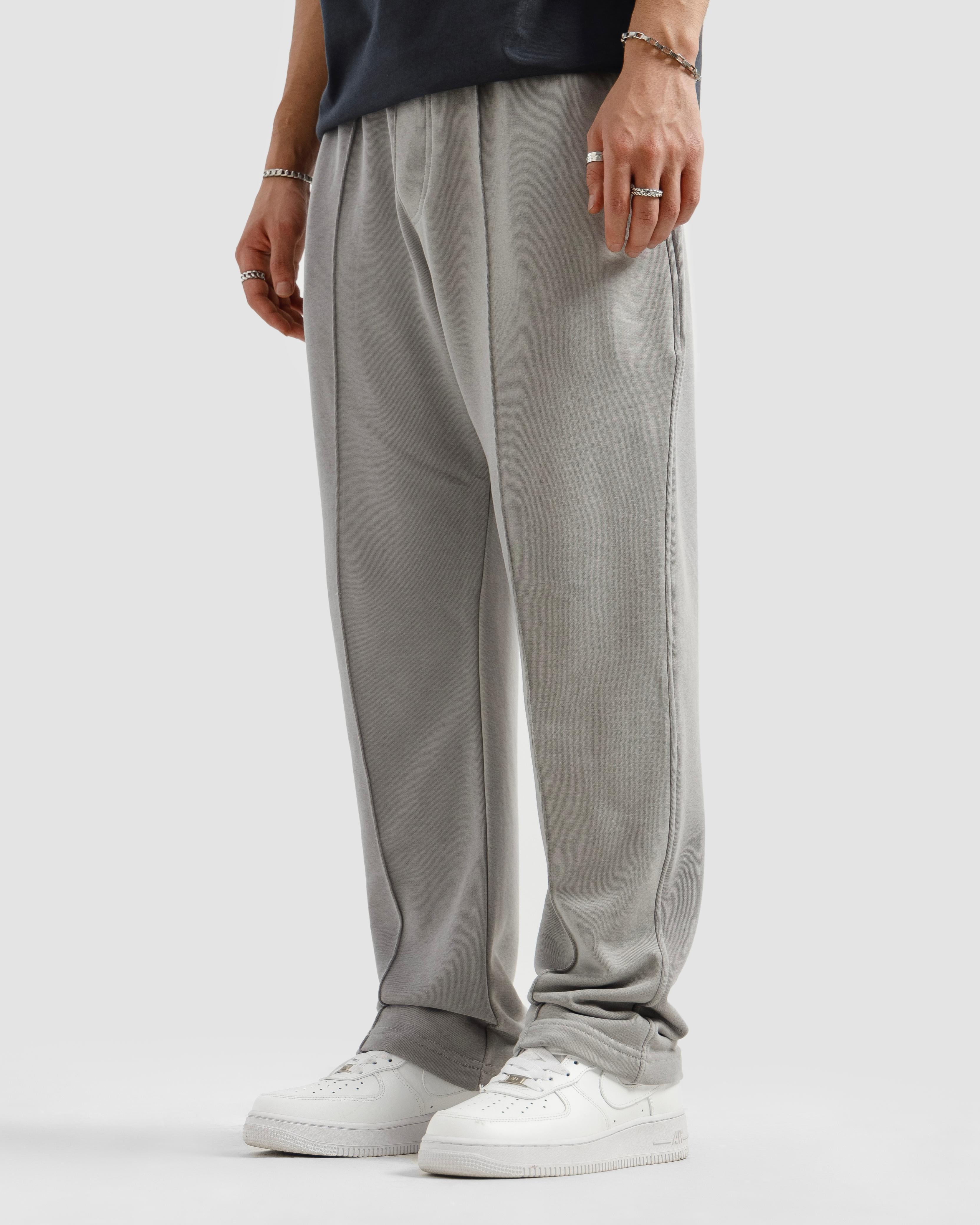 Steel Grey Pleated Essential Trousers