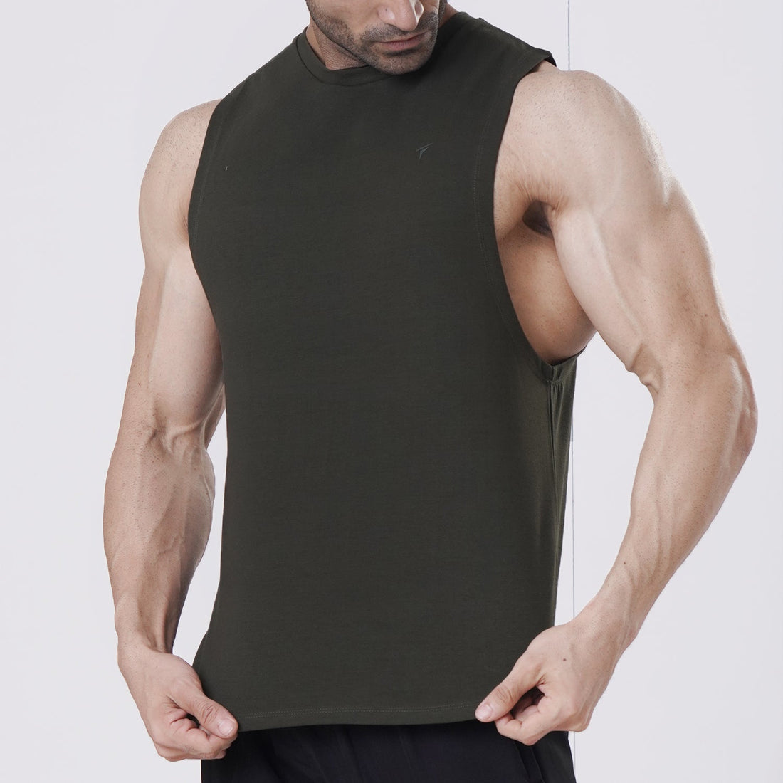 Tf-Olive Premium Deep Cut Tanks