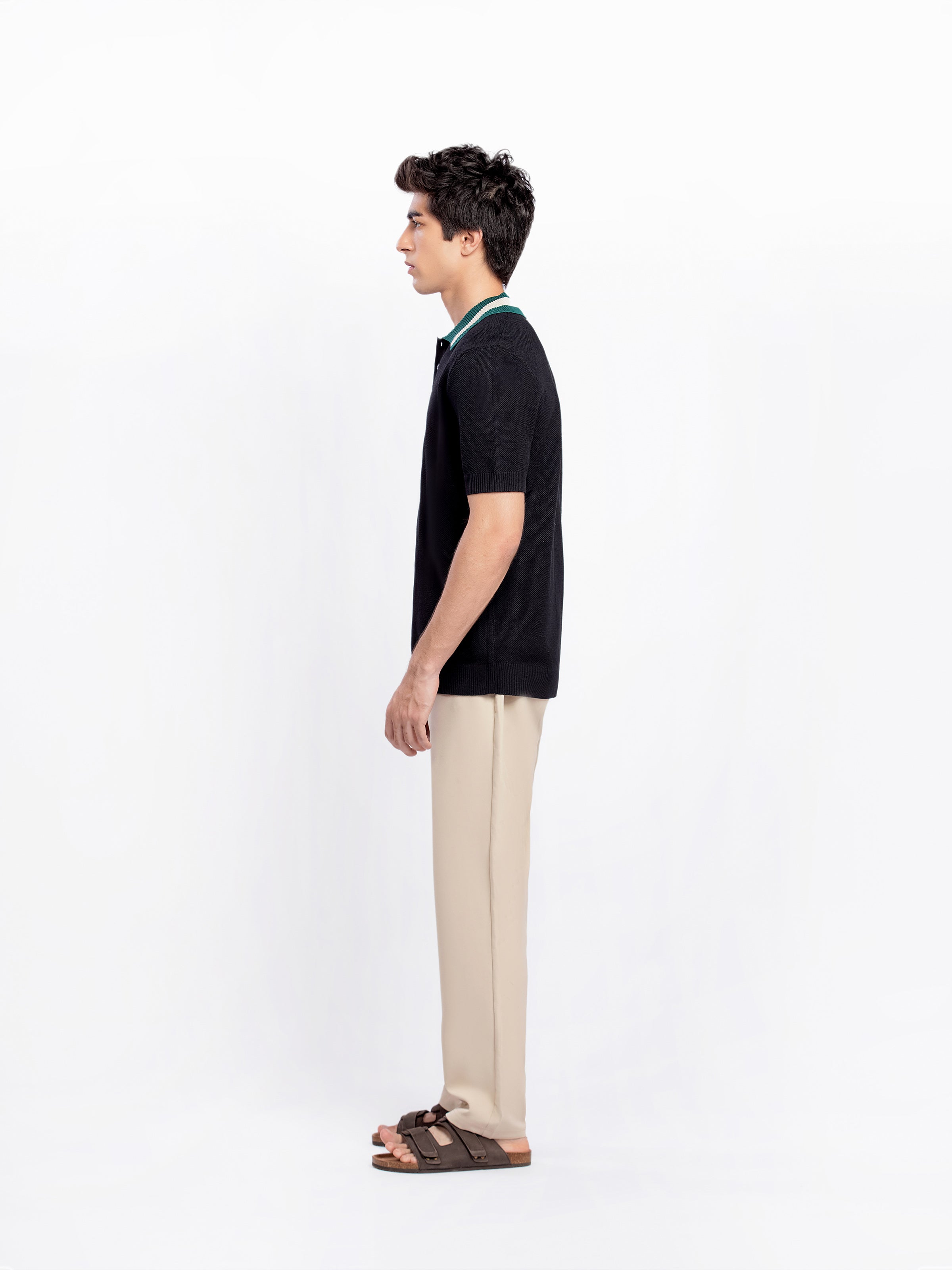 Knitted Textured Polo - FMTCP5-224