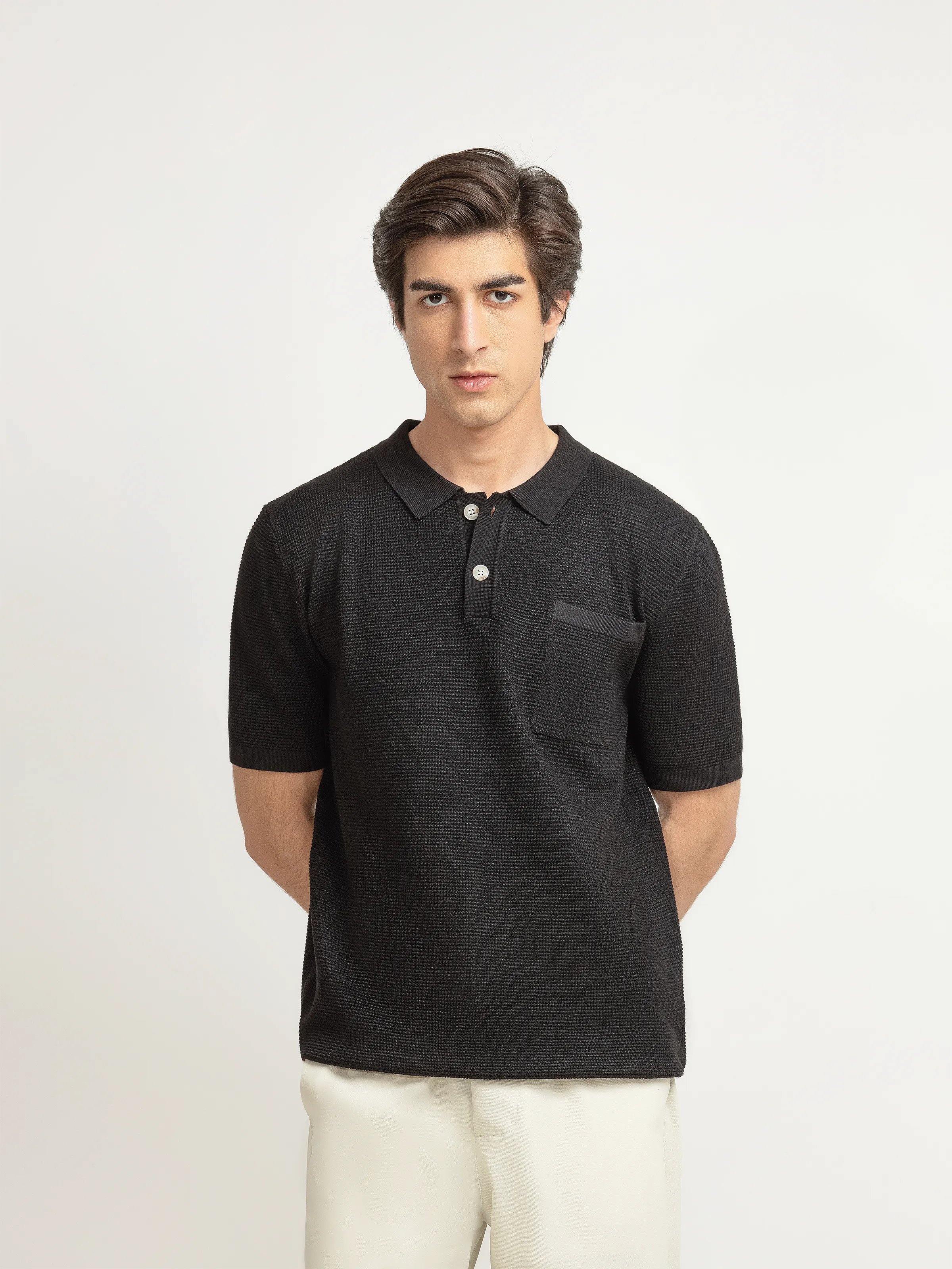 Textured Knit Polo - FMTCP6-252
