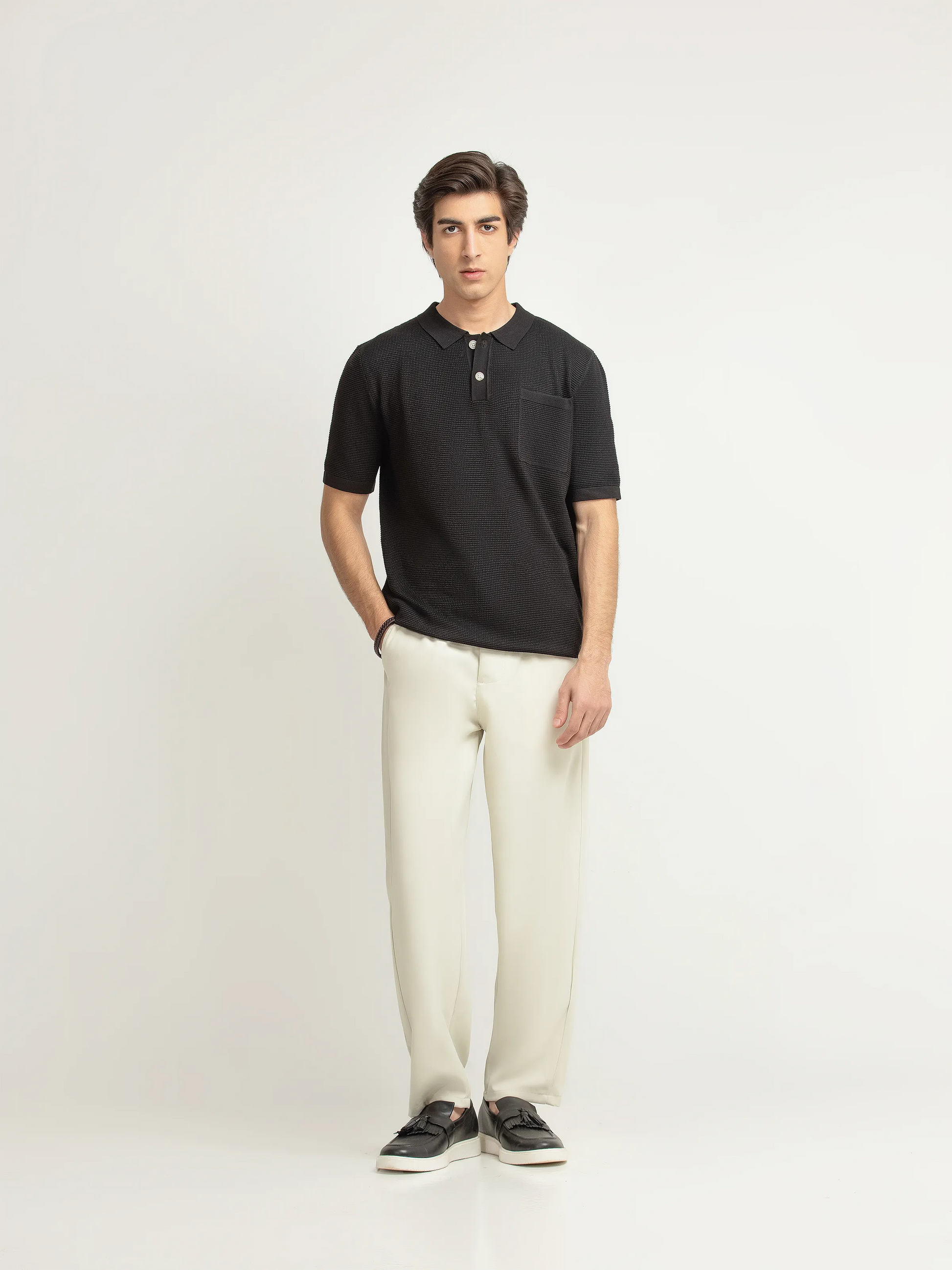 Textured Knit Polo - FMTCP6-252