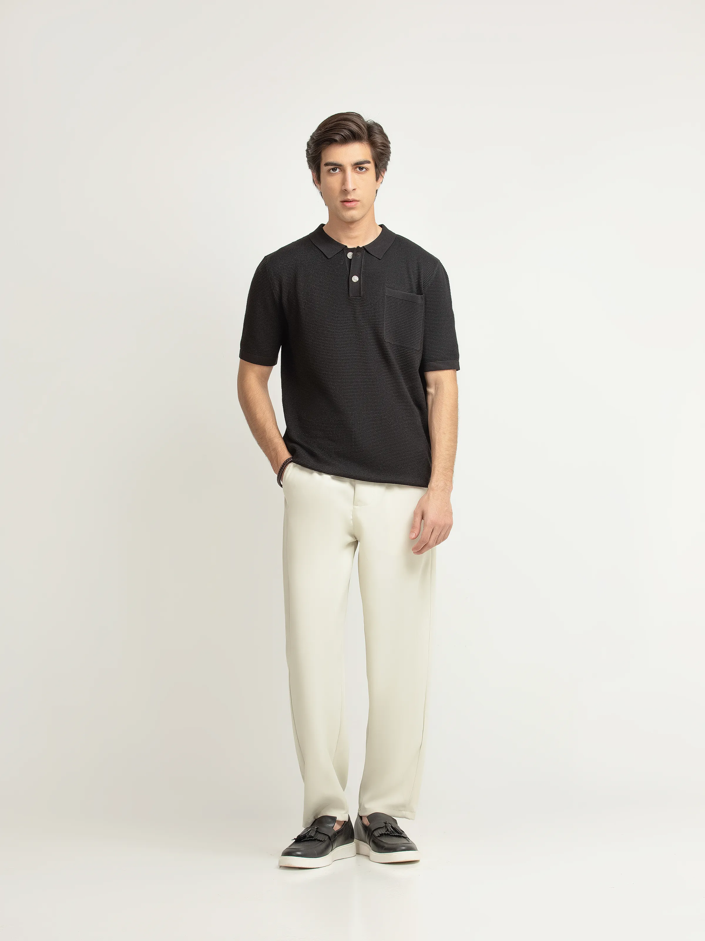 Textured Knit Polo - FMTCP6-252