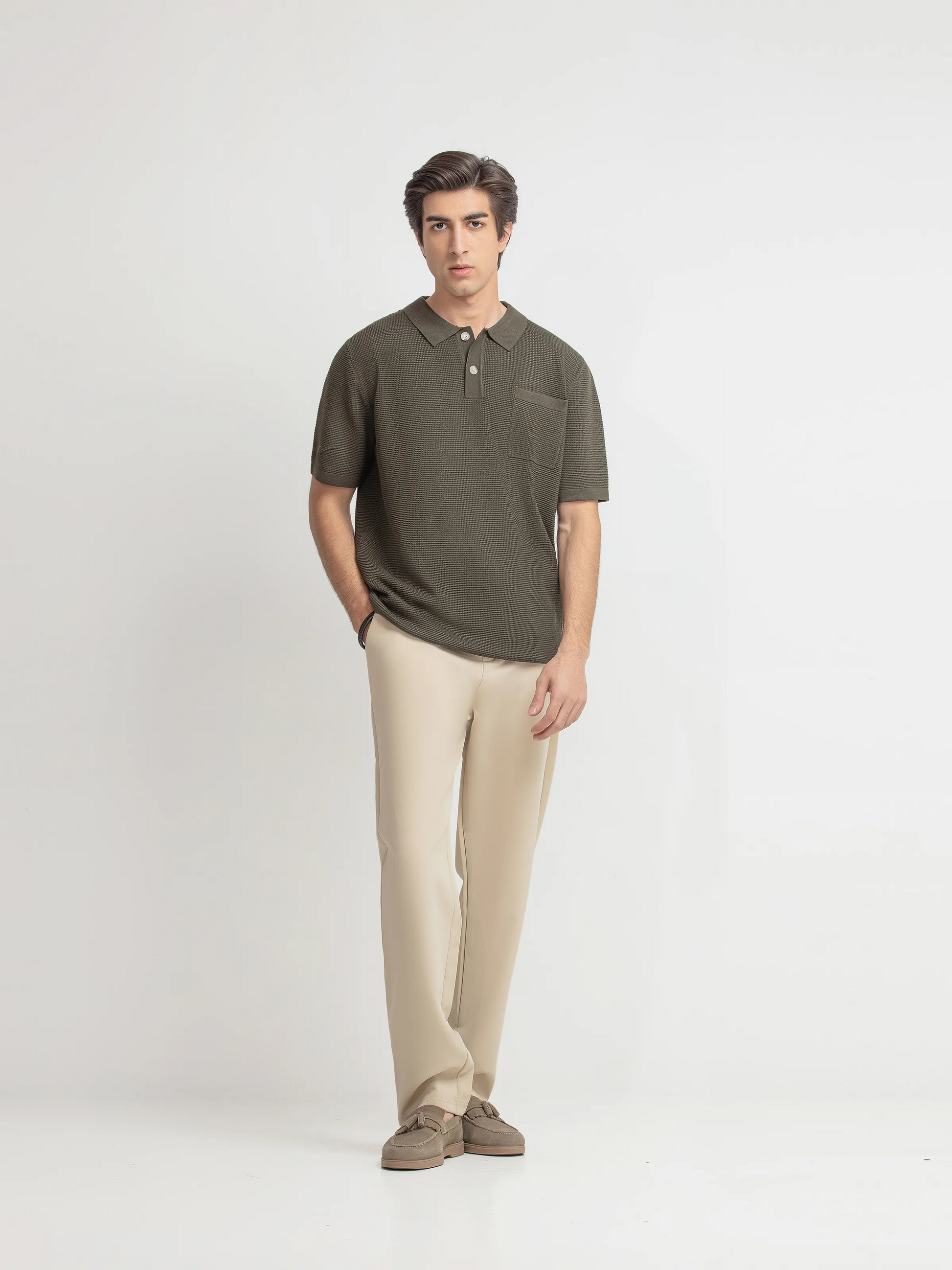 Textured Knit Polo - FMTCP6-254