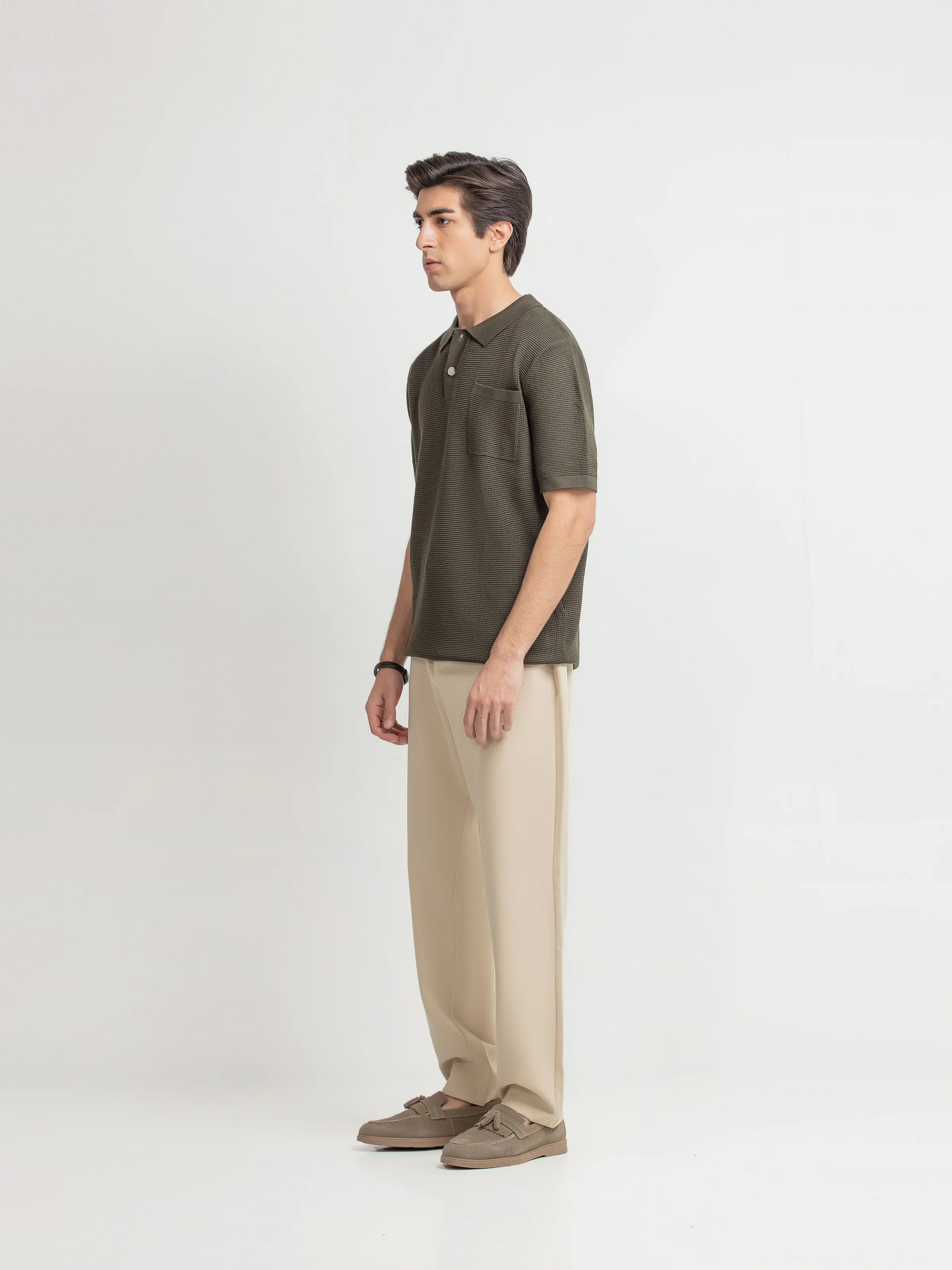 Textured Knit Polo - FMTCP6-254