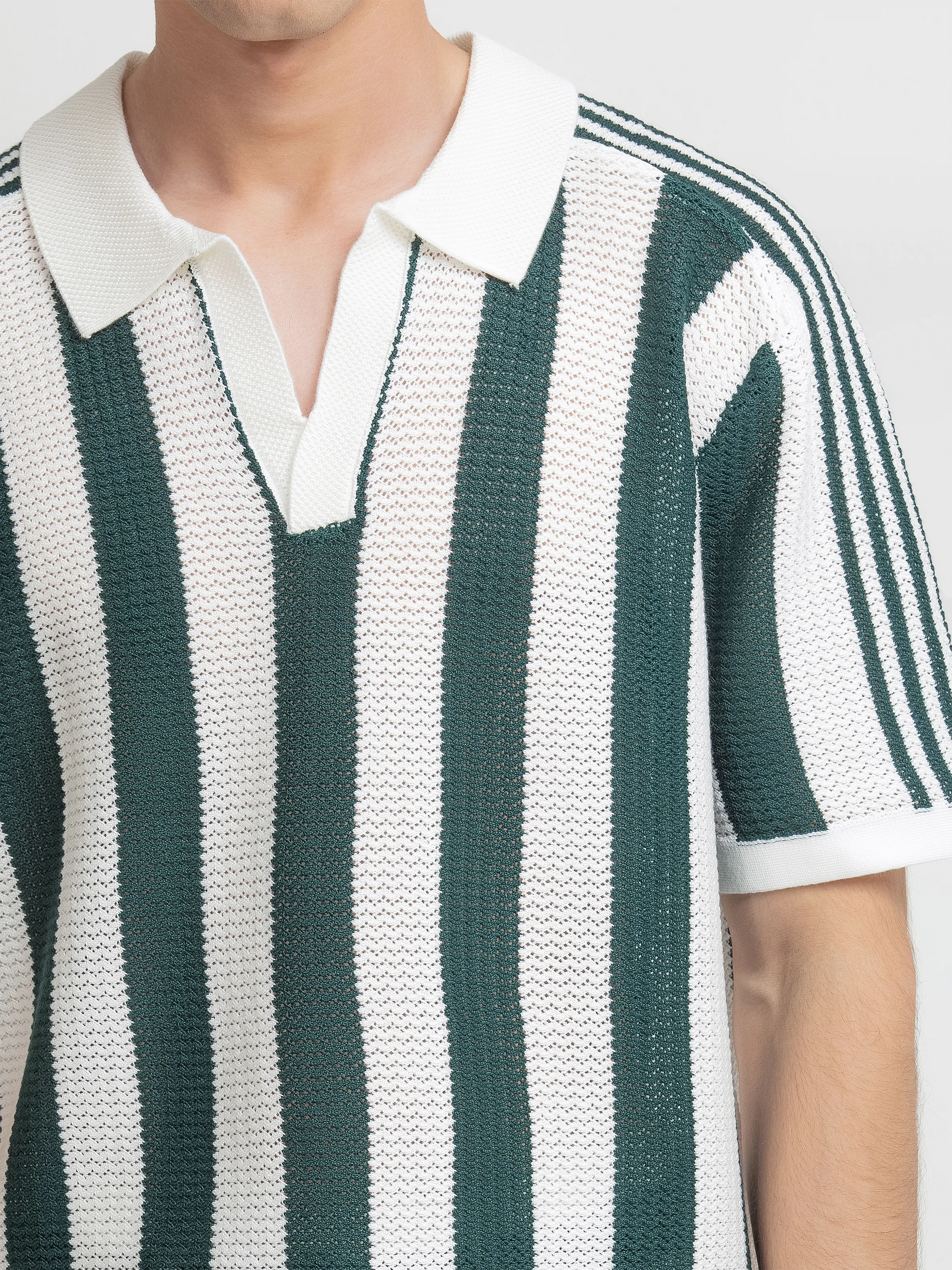 Striped Knitted Polo - FMTCP6-255