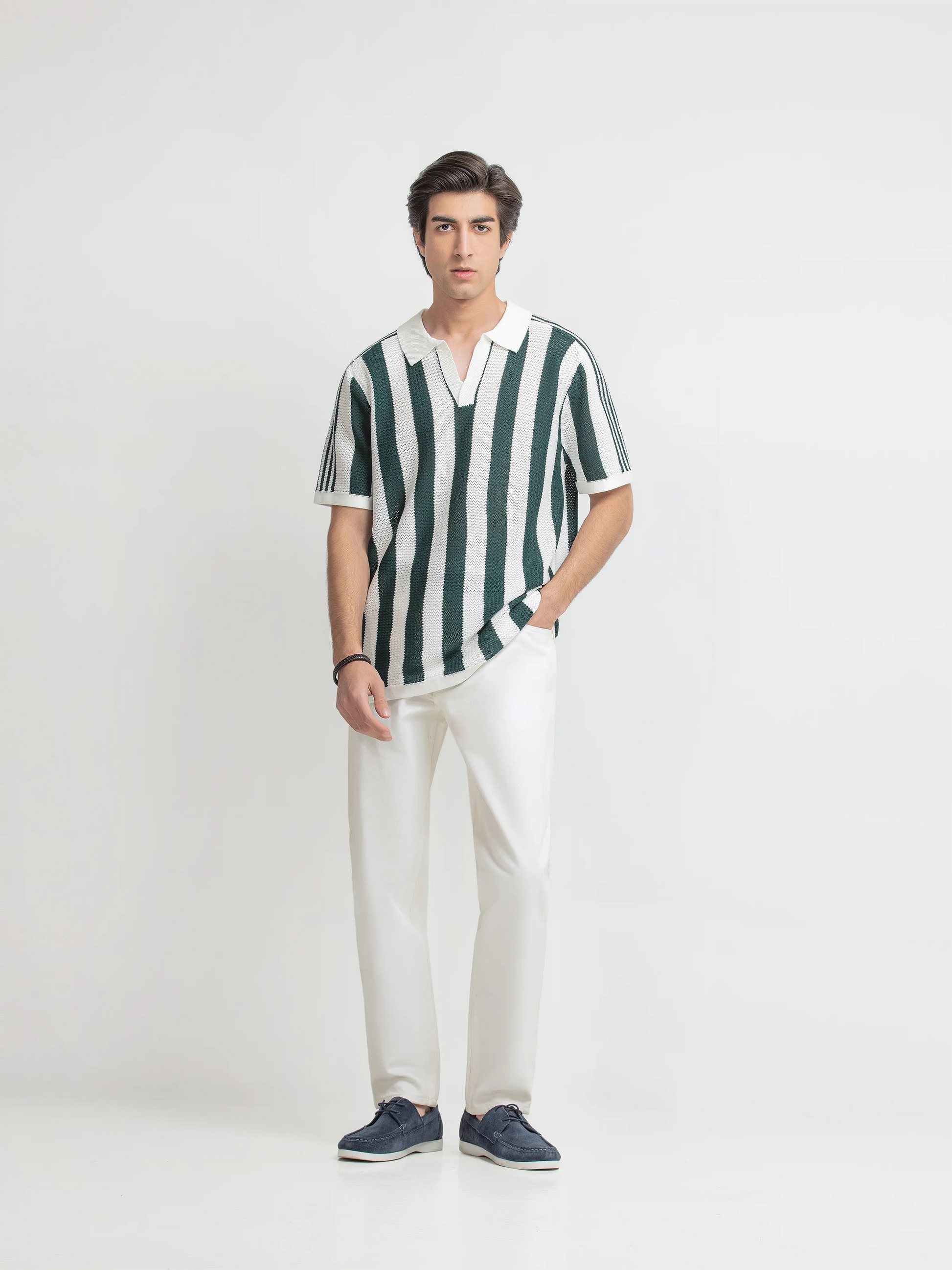 Striped Knitted Polo - FMTCP6-255