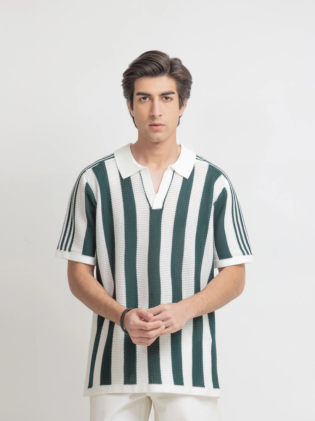 Striped Knitted Polo - FMTCP6-255