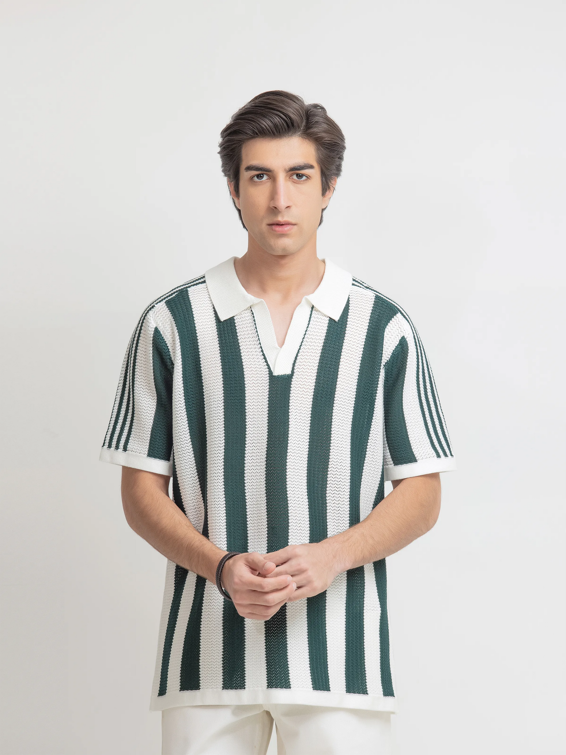 Striped Knitted Polo - FMTCP6-255