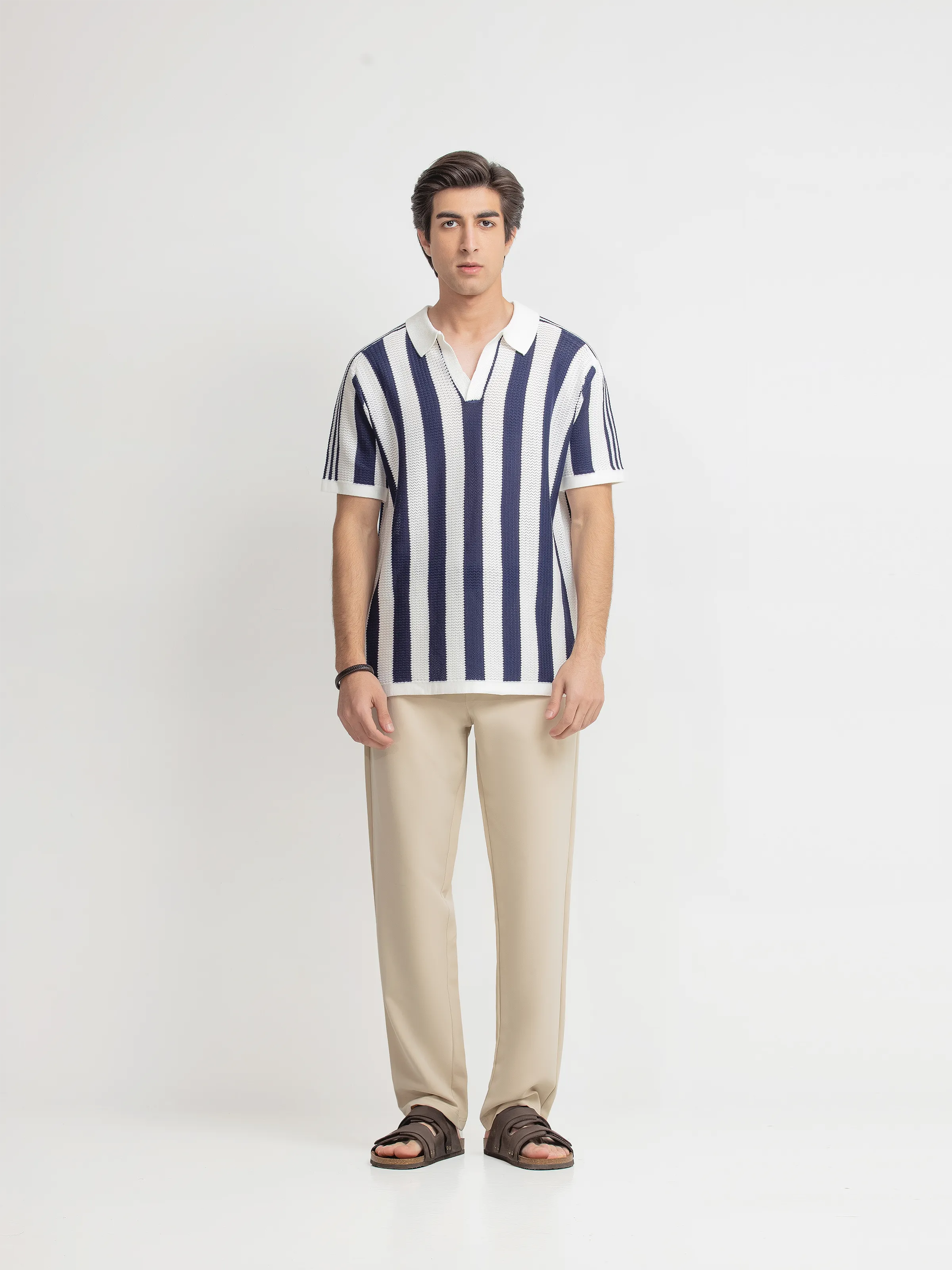 Striped Knitted Polo - FMTCP6-256