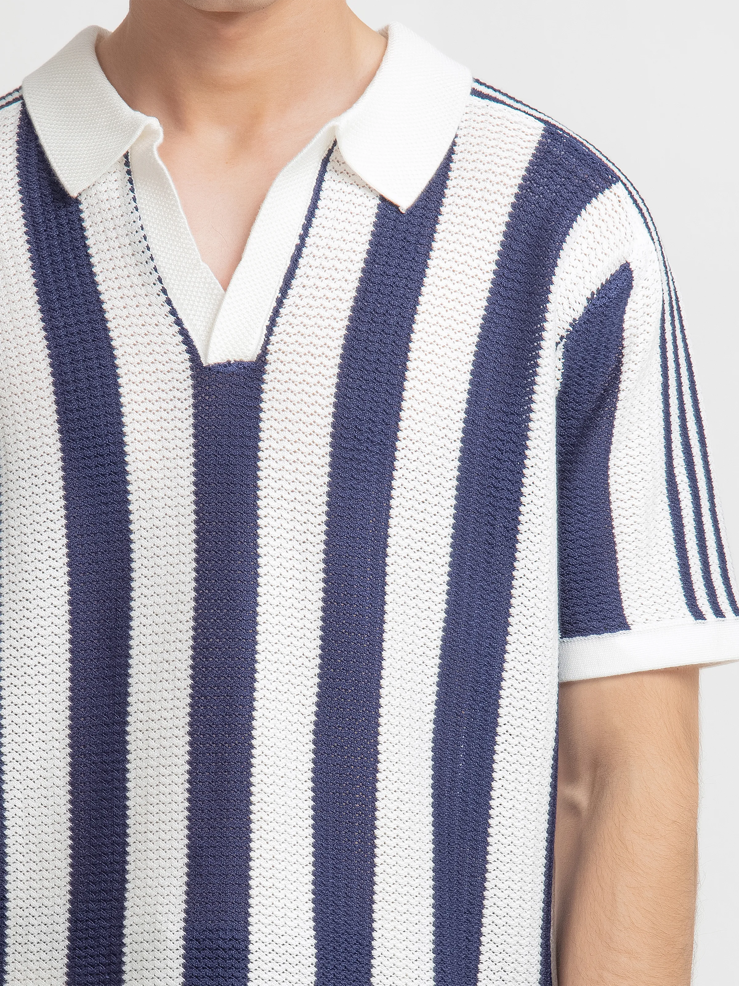 Striped Knitted Polo - FMTCP6-256