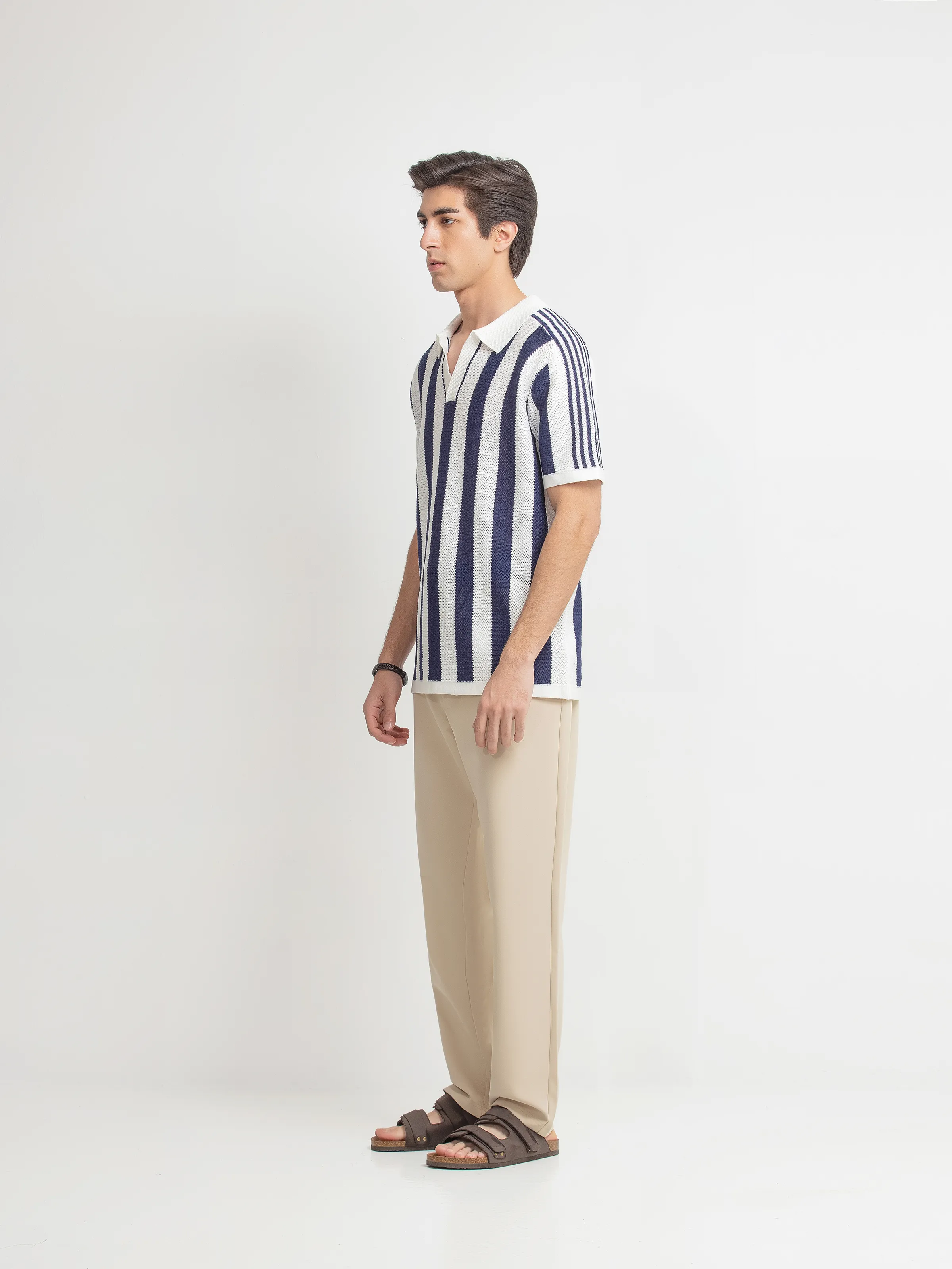 Striped Knitted Polo - FMTCP6-256