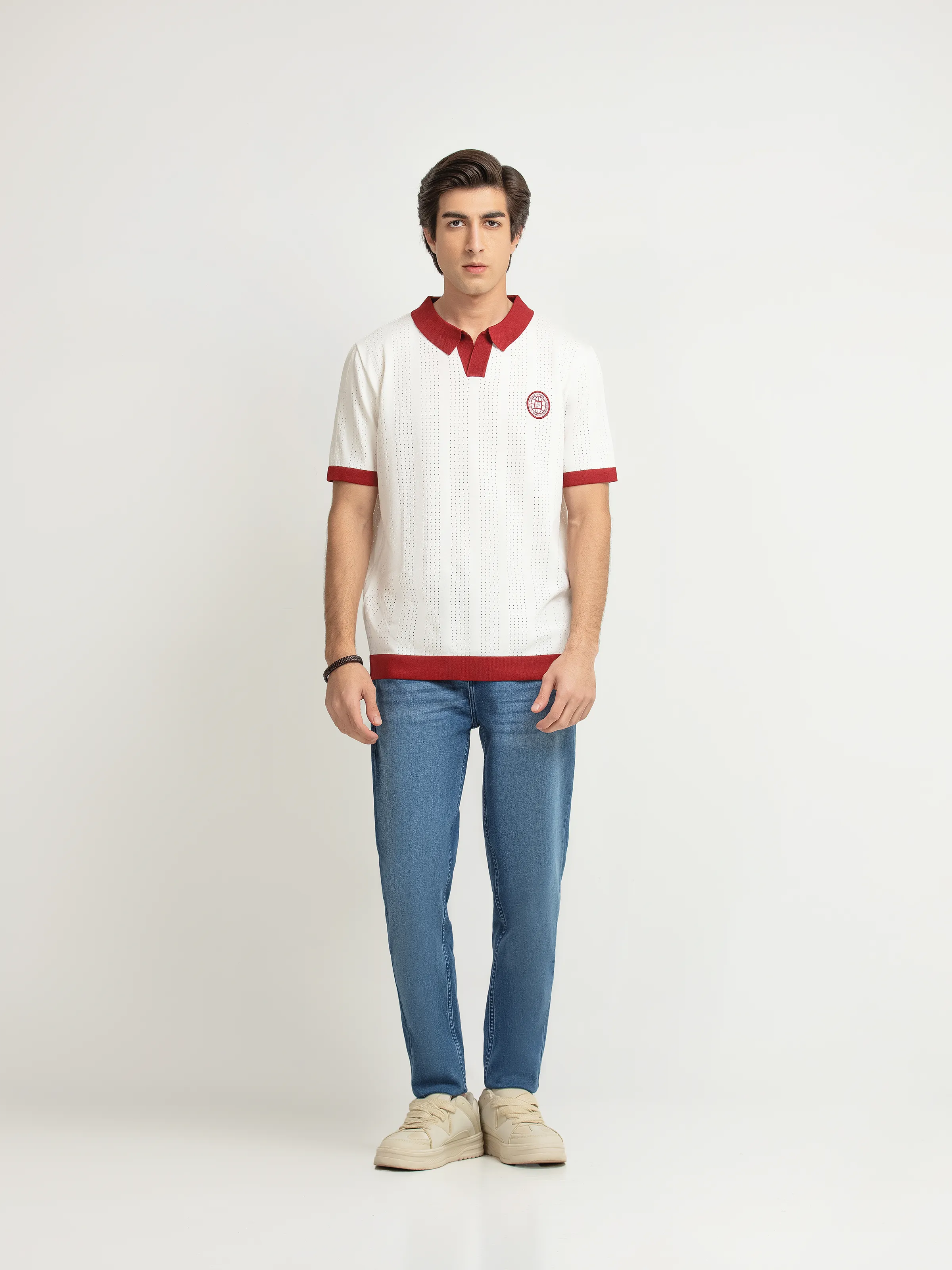 Textured Knit Polo - FMTCP6-257