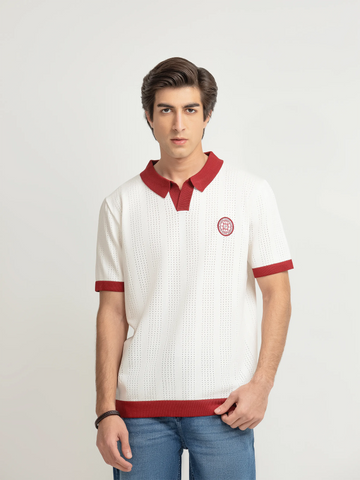 Textured Knit Polo - FMTCP6-257