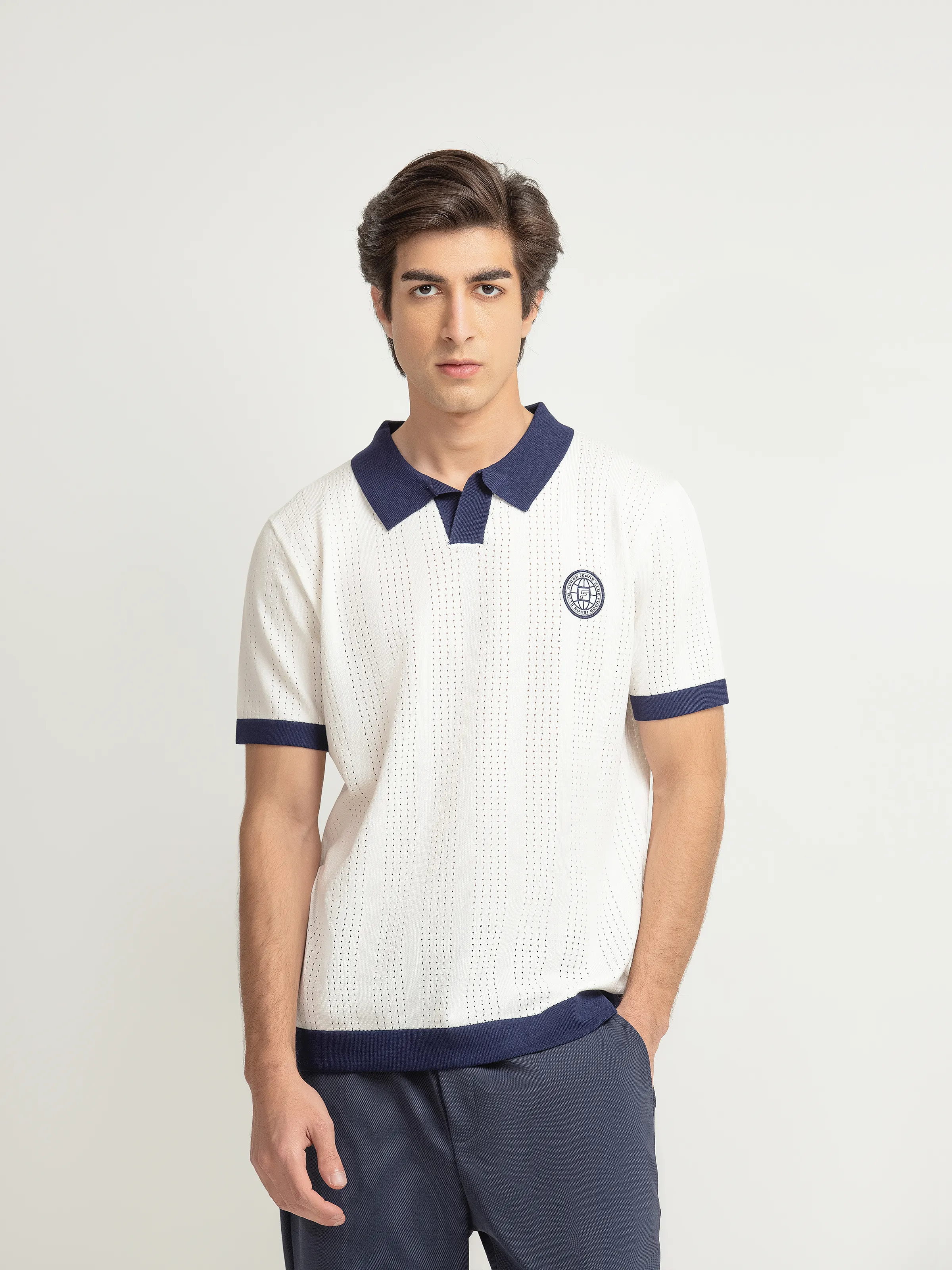 Textured Knit Polo - FMTCP6-258