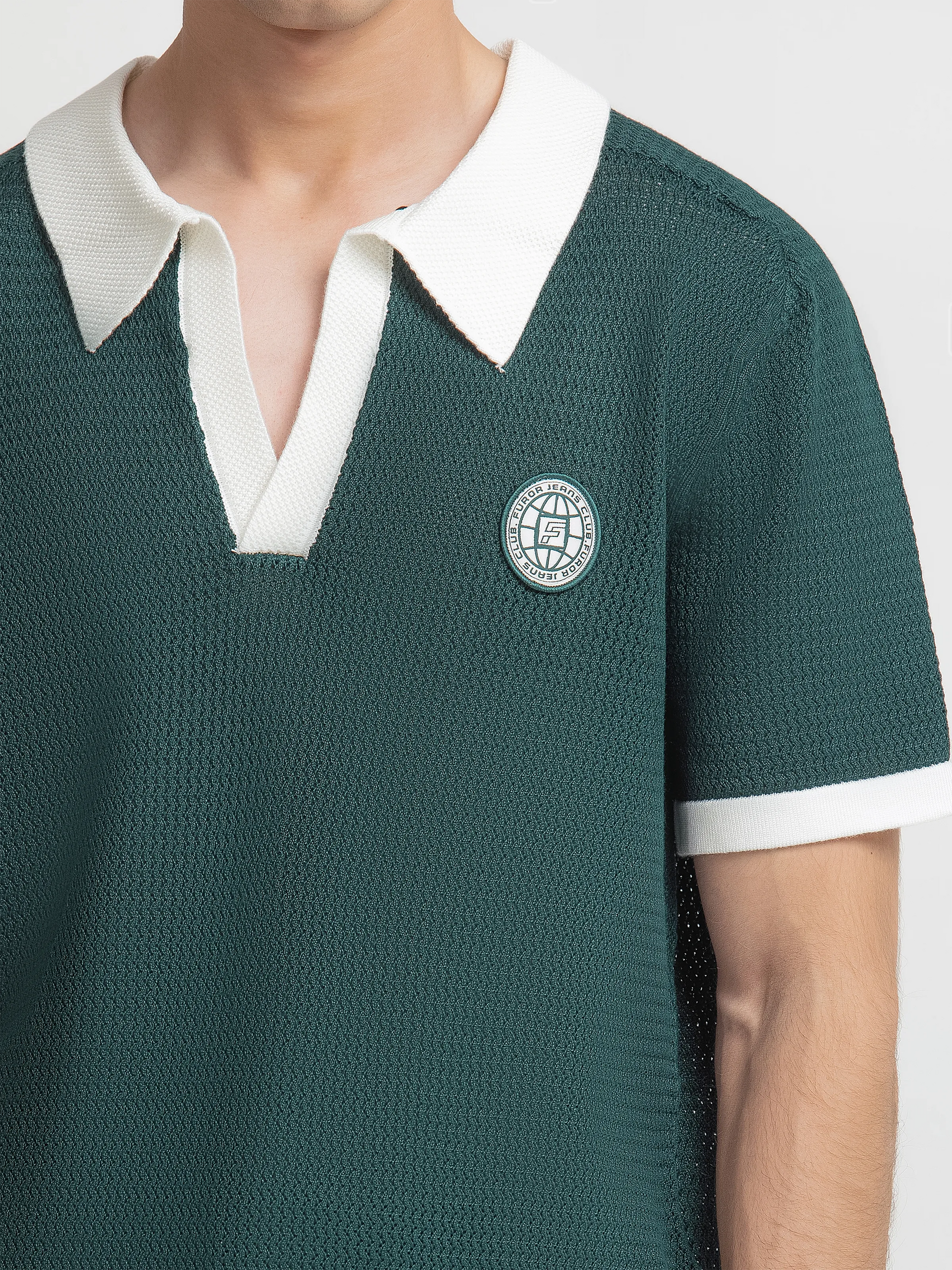 Textured Knit Polo - FMTCP6-259