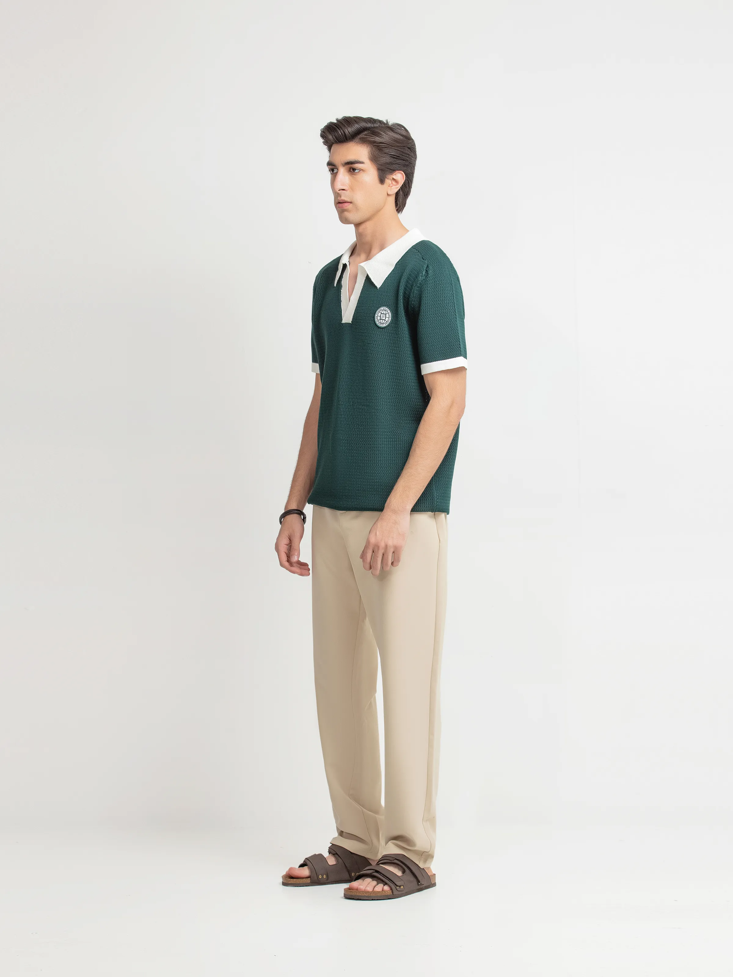 Textured Knit Polo - FMTCP6-259