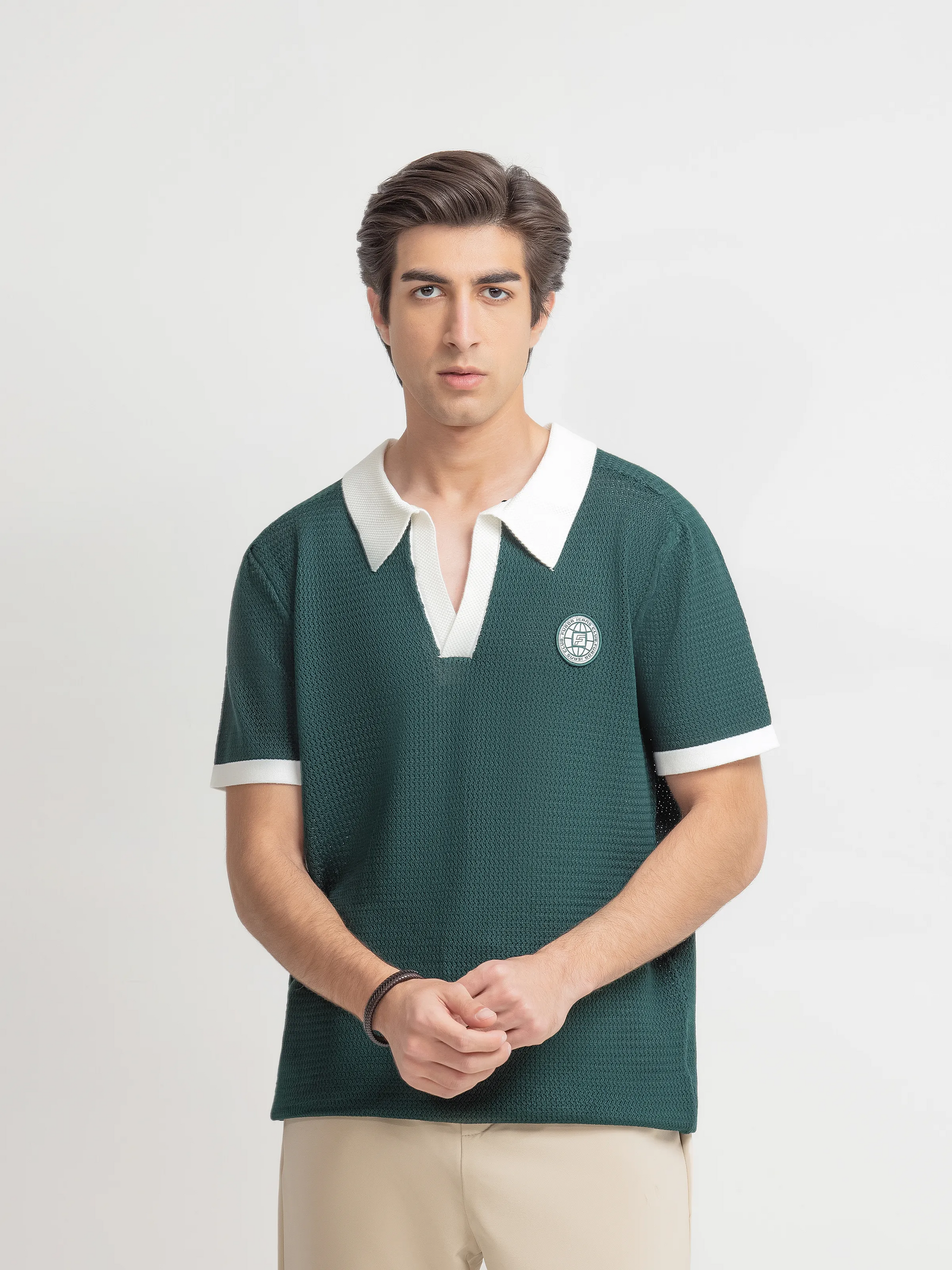 Textured Knit Polo - FMTCP6-259