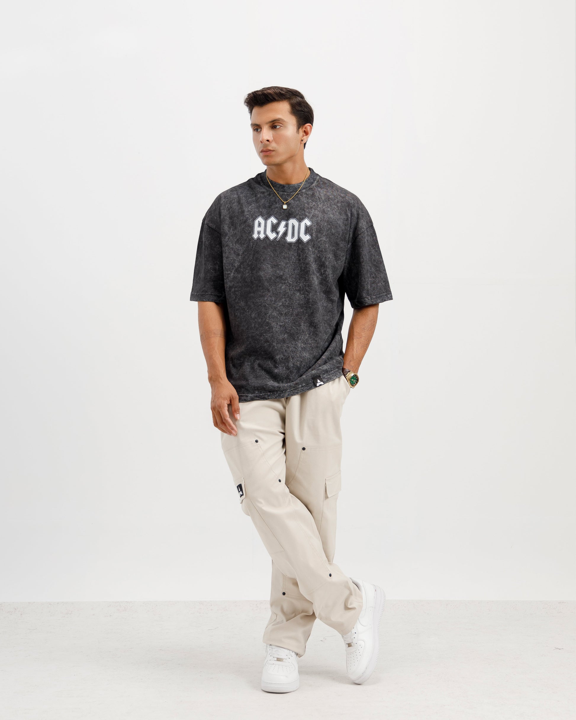 AC DC Washed Oversized T-Shirt