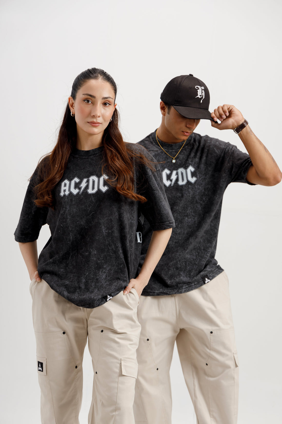 AC DC Washed Oversized T-Shirt