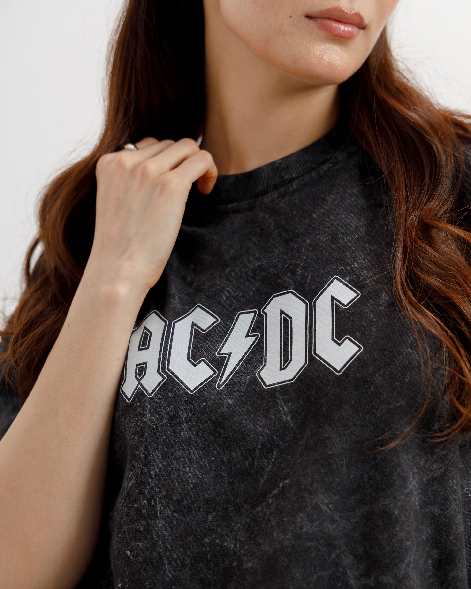 AC DC Washed Oversized T-Shirt