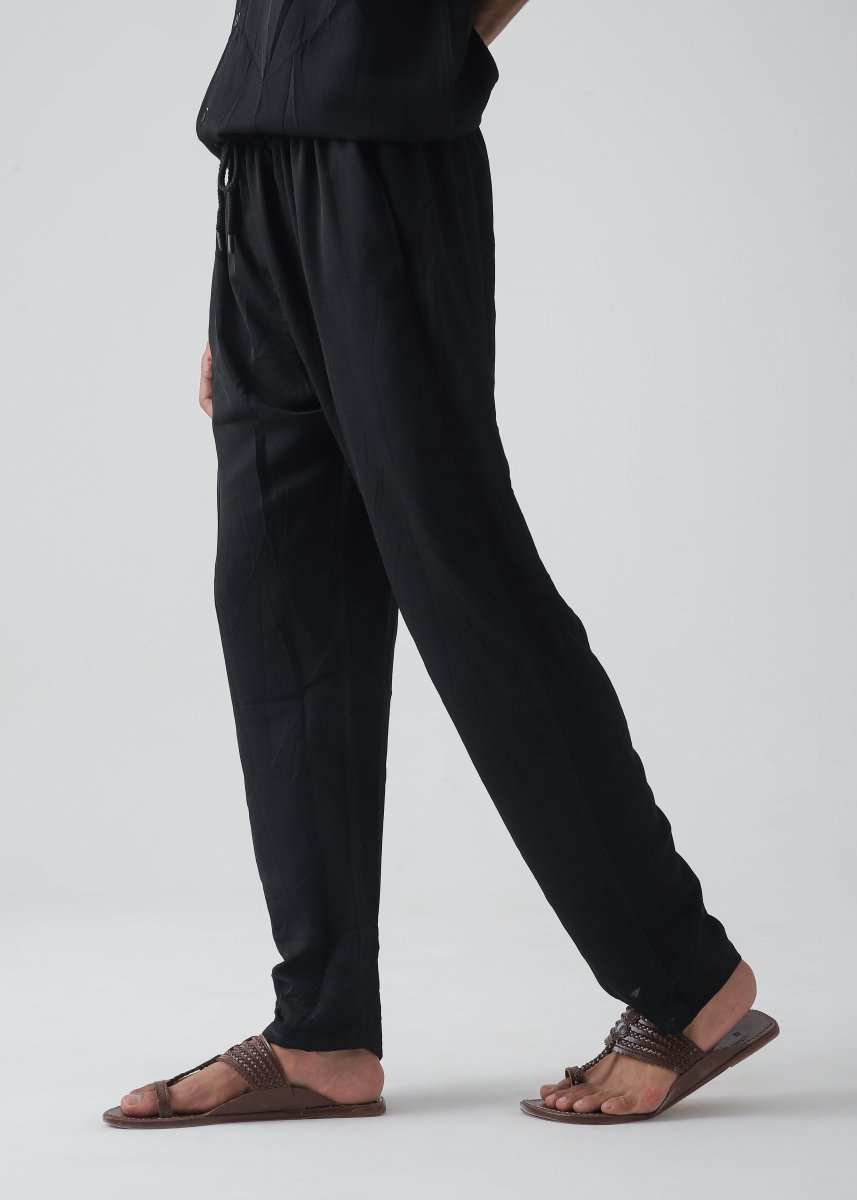 Black Relax Fit Trouser - Vastah Official®