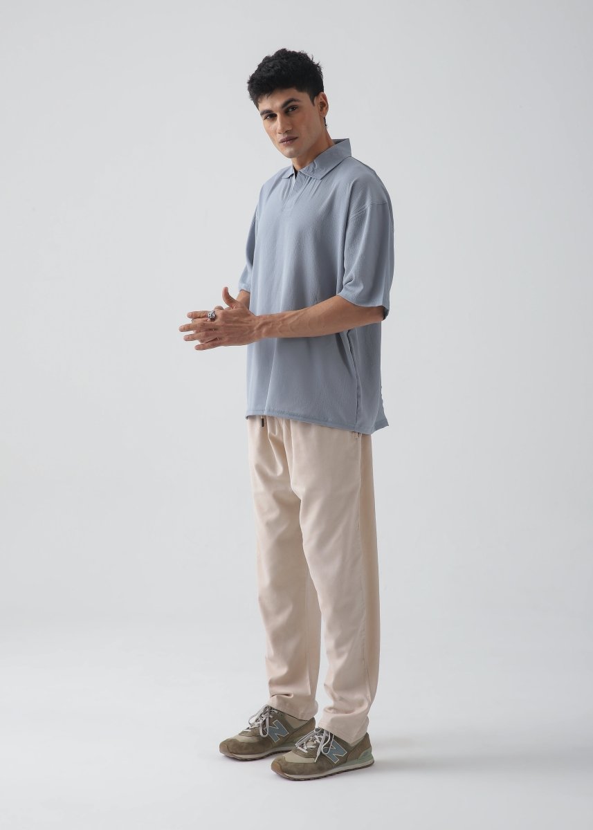 Cloud Blue Texture Polo - Vastah Official®