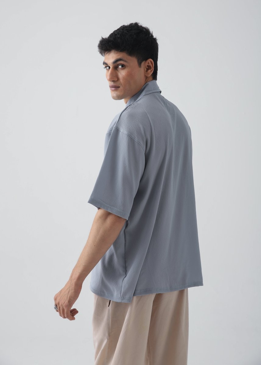 Cloud Blue Texture Polo - Vastah Official®